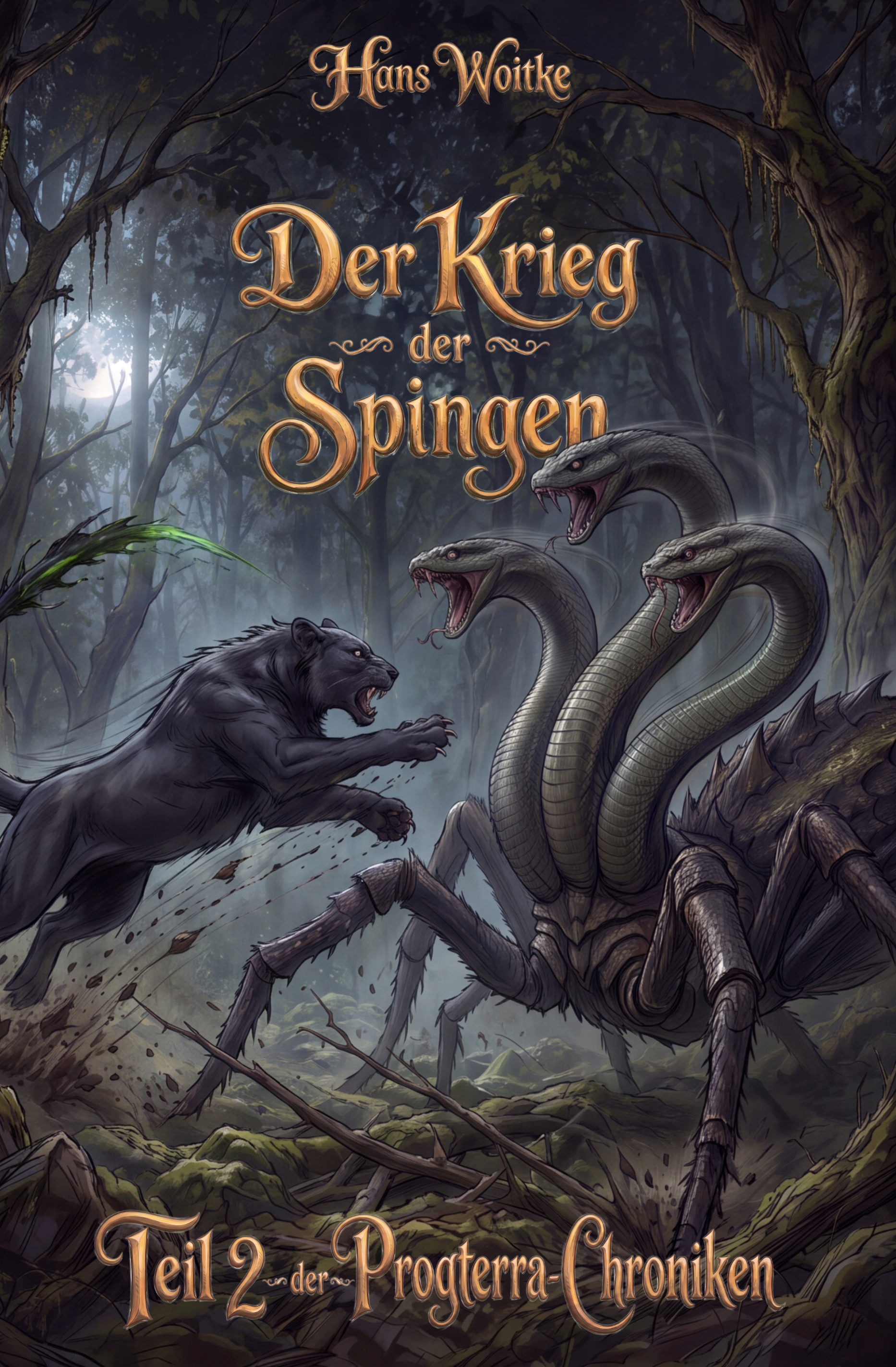 Frontcover-Entwurf von Der Krieg der Spingen, Teil 2 der Progterra-Chroniken